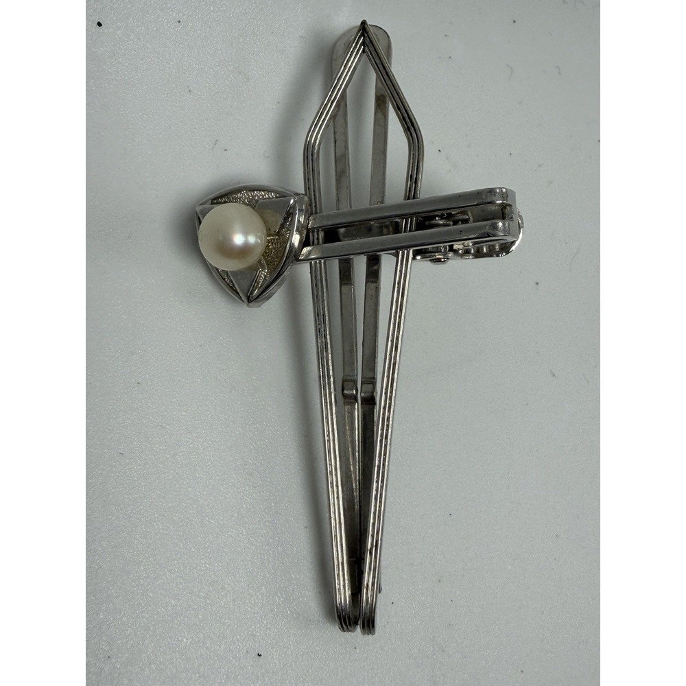 Mitsubishi 1969 Tie Clip Vintage Silver Toned‎ Rare 2.5"